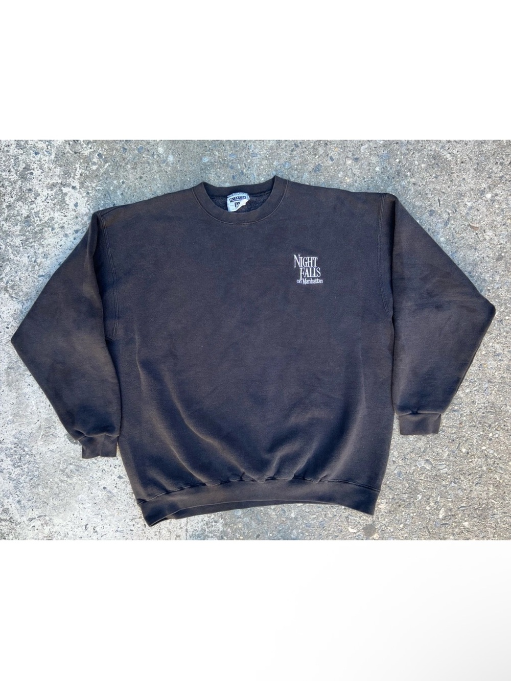 Vintage 90s Night Falls On Manhattan Movie Promo Sweater XL Lee Made In USA